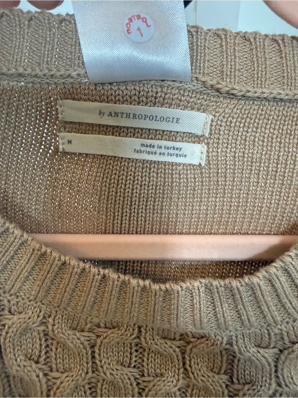 Anthropologie Textured Cable Knit Bolero, Balletcore Sweater - Beige, M - Picture 4 of 10